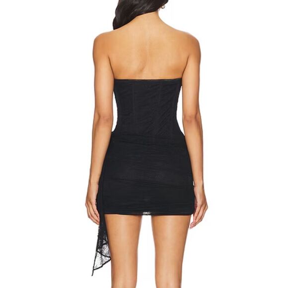 NEW NBD Revolve Lynette Corset Strapless Mini Dress Black Lace Size Large - Picture 3 of 9